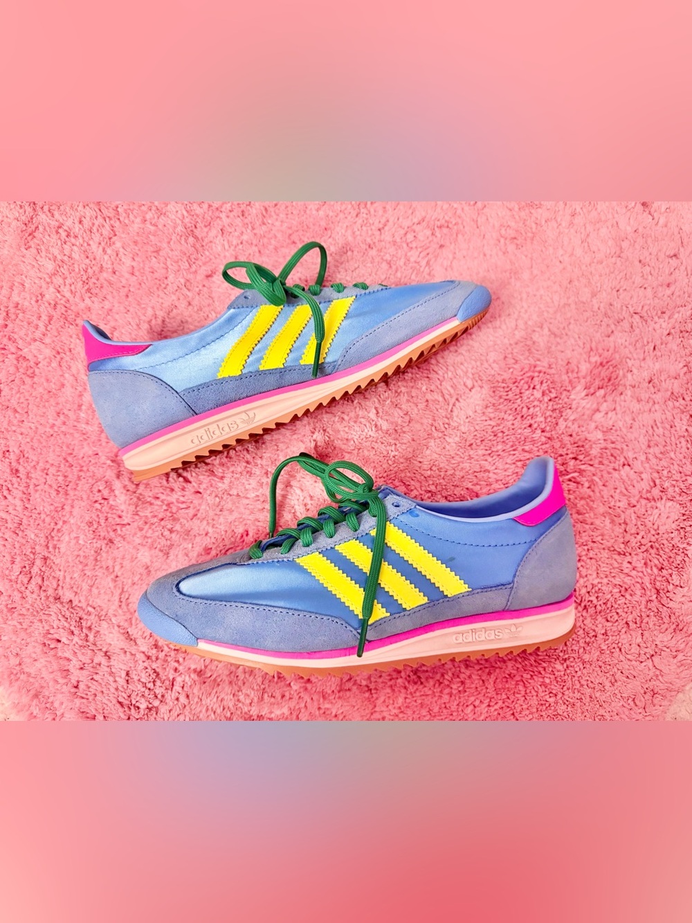 Adidas Women’s SL72 OG Sky Rush Solar Yellow Satin Athletic Sneakers Size 7